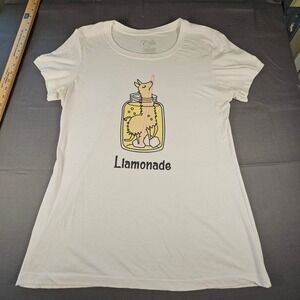 Cold Crush Llamonade Graphic Tee Cream White Llama Pun T-Shirt Womens 2X
